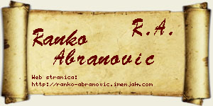 Ranko Abranović vizit kartica